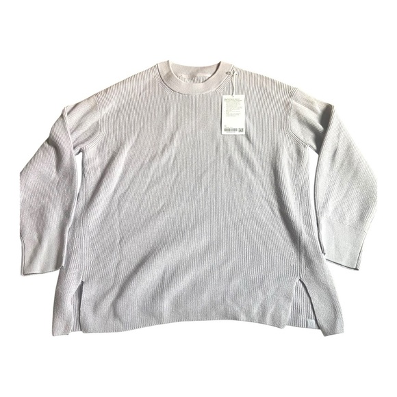 Lululemon Merino Wool-Blend Ribbed Crewneck Sweater Sz 12 NEW Lavender - Picture 2 of 3